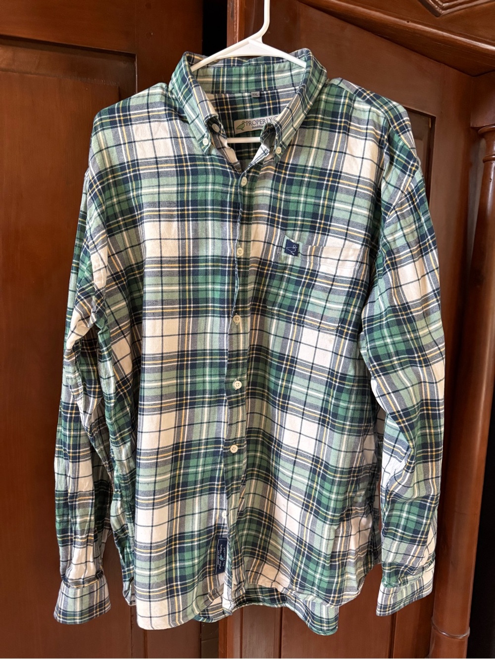 Properly Tied Green Plaid Button-Down Men's Shirt